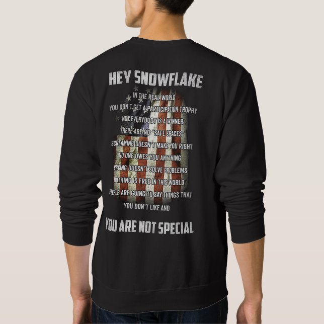 Moletom Ei Floco de Neve Você Não É Especial Bandeira da A (Verso)