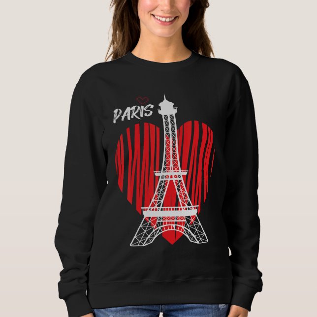 Moletom Eiffel Tower Heart Love Paris France Souvenir Fren (Frente)