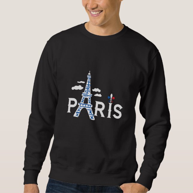 Moletom Eiffel Tower I Love Paris France Day with French S (Frente)