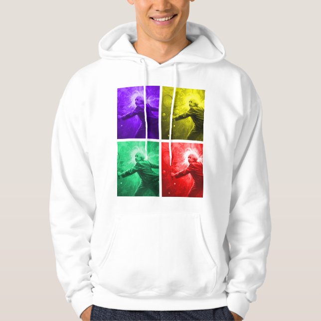 Moletom Einstein Tennis Pop Art – Four Color Panel Hoodie (Frente)