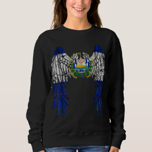 Moletom El Salvadorian Flag Angel Wings Jesus Christian El
