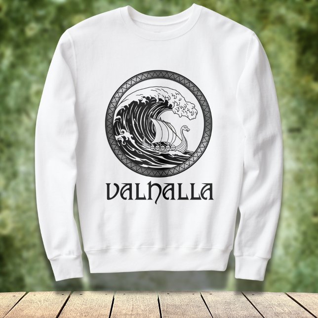 Moletom El Valor del Vikingo (Hombres guerreros enfrentan las Olas de la vida con espíritu vikingo)