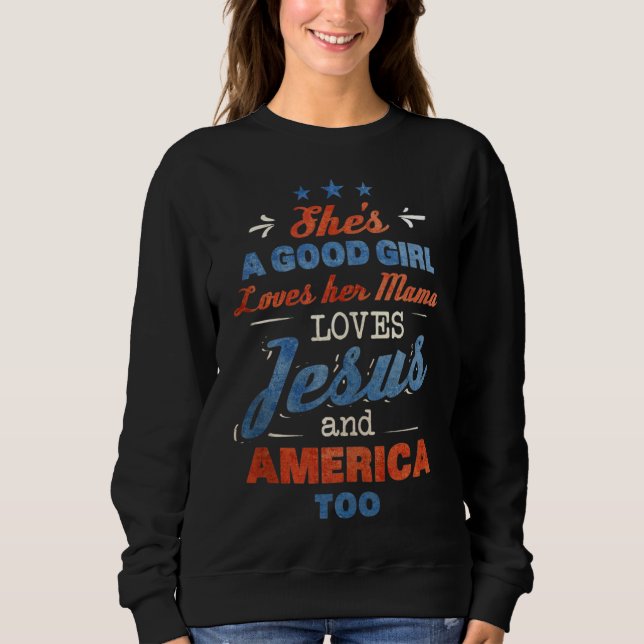 Moletom Ela Adora A Mamãe Ama Jesus E Amer (Frente)