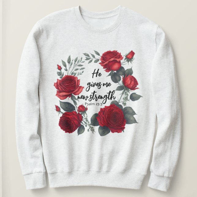 Moletom Ele Me Dá Uma Nova Força (Frente do Design)