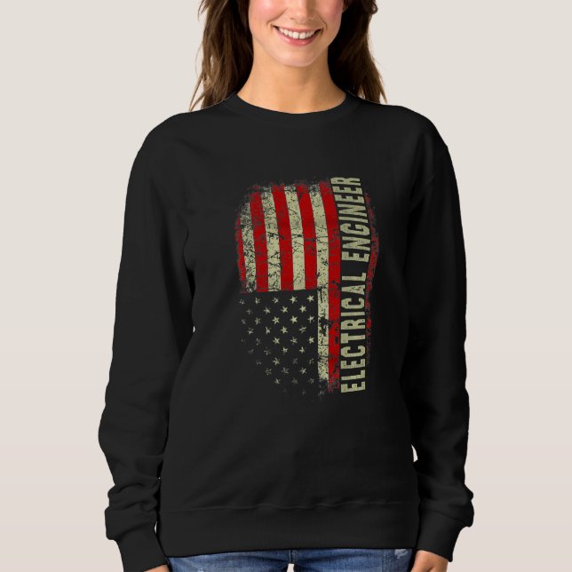 Moletom Electrical Engineer 4th July US Flag Patriotic Eng (Frente)