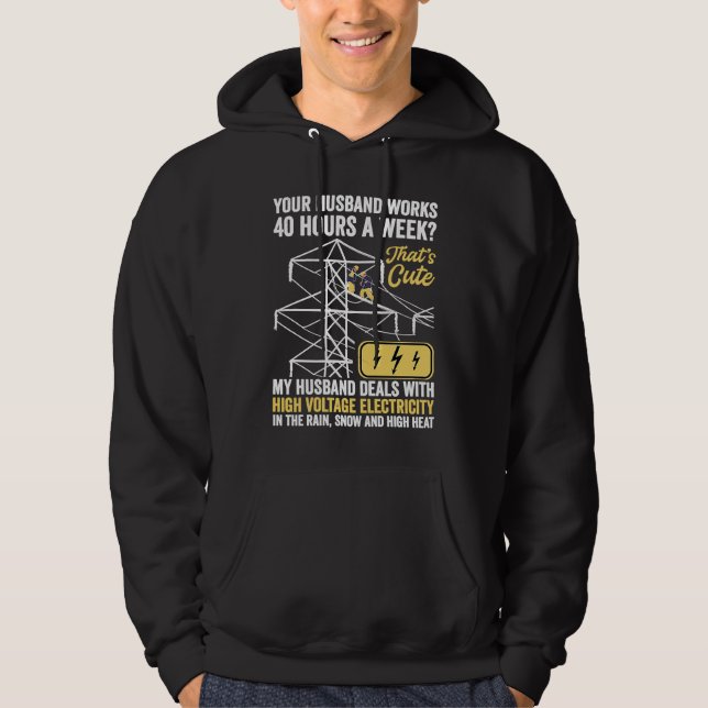 Moletom electrical lineman's wife lineman spouse  Quote (Frente)
