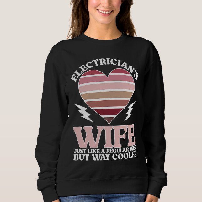 Moletom Electrician's Wife Heart Wife Of An Electrician Wi (Frente)