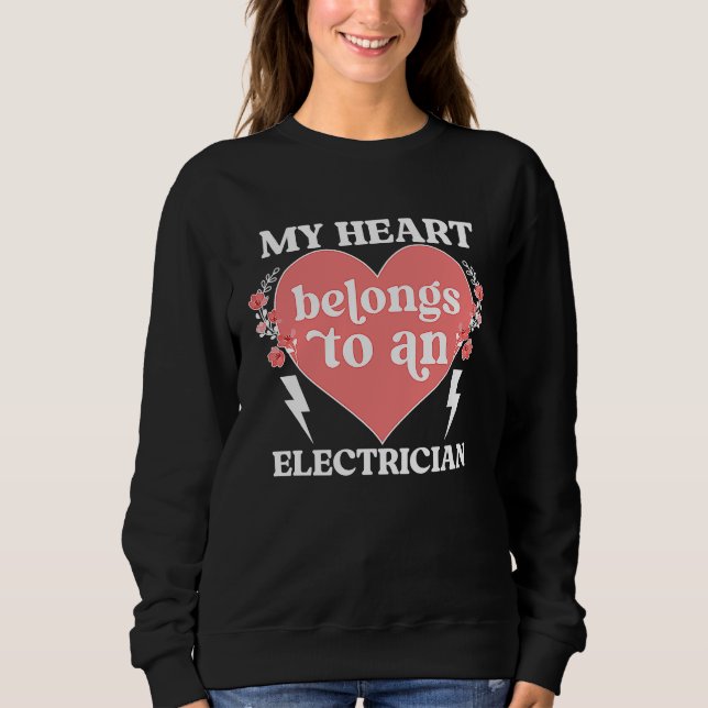 Moletom Electrician's Wife Of An Electrician Wife Heart (Frente)