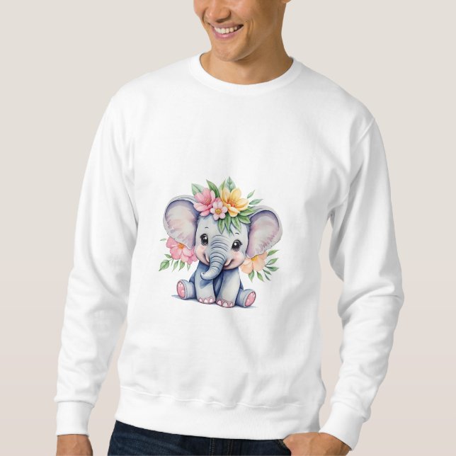 Moletom Elefante Cinto-d-Água com flores (Frente)