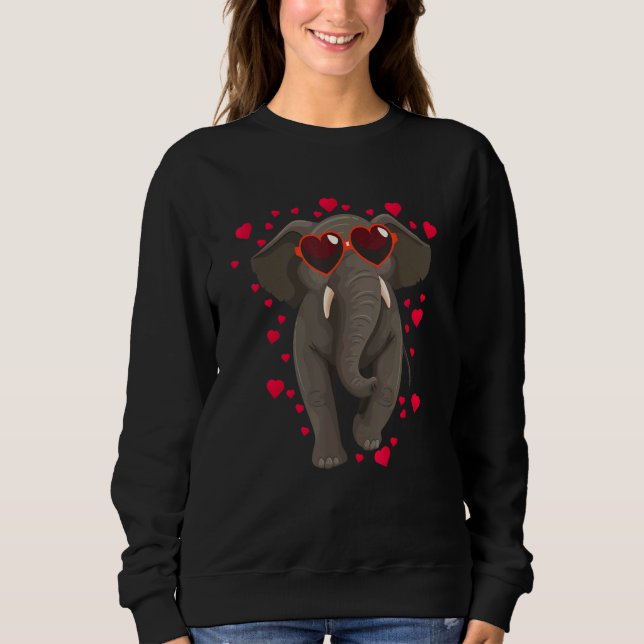 Moletom Elefante Com Óculos De Sol Coração Elefante (Frente)