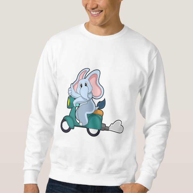 Moletom Elefante como Biker com Patinete (Frente)