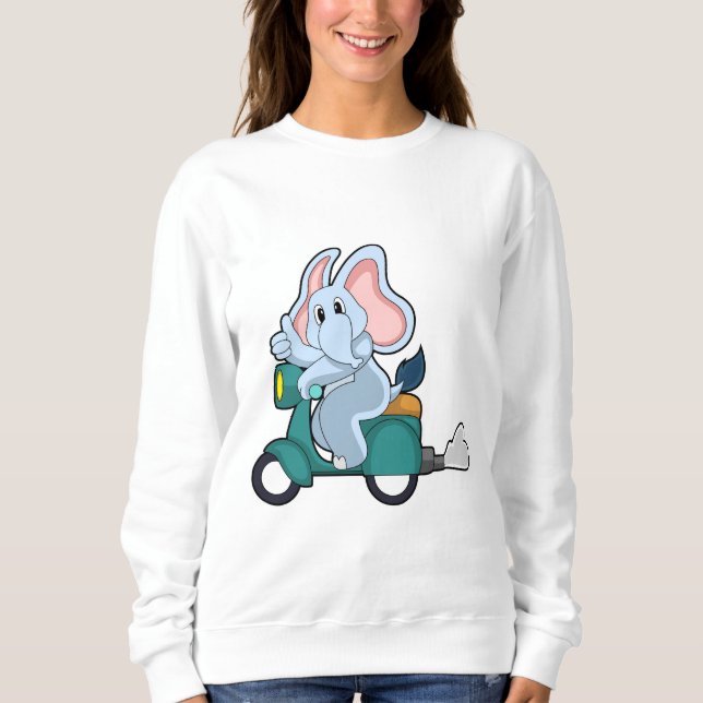 Moletom Elefante como Biker com Patinete (Frente)