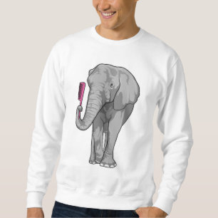 Moletom Elefante como Cabeleireiro com Pente