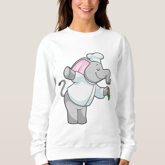 Moletom Elefante como cozinheiro com agitador de sal (Frente)
