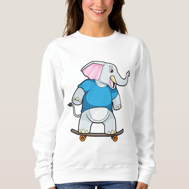 Moletom Elefante como skater com skate (Frente)