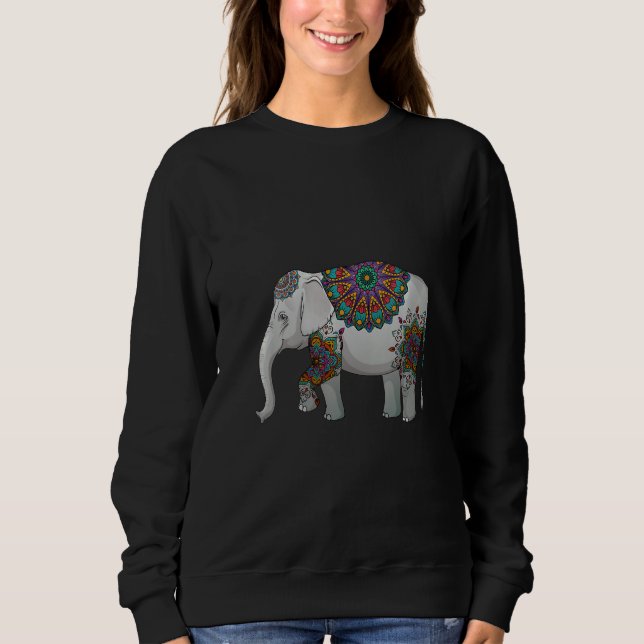 Moletom Elefante Decorativo das Mulheres (Frente)