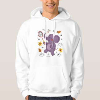 Moletom Elefante engraçado jogando badminton para animais