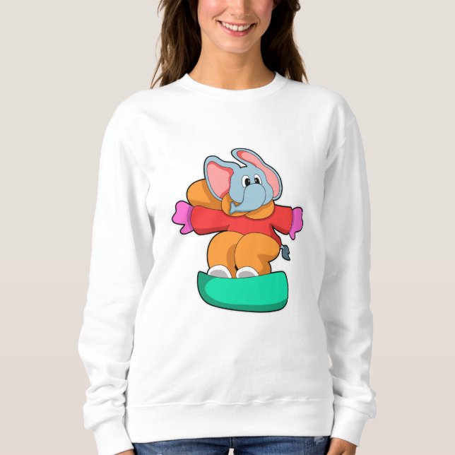 Moletom Elefante no Snowboard com Snowboard (Frente)