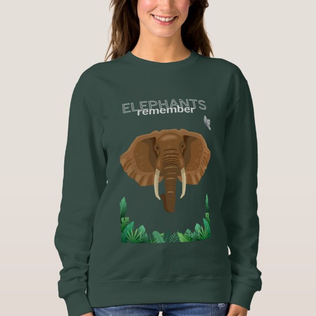 Moletom Elefantes Lembram-se do Sweatshirt (Frente)