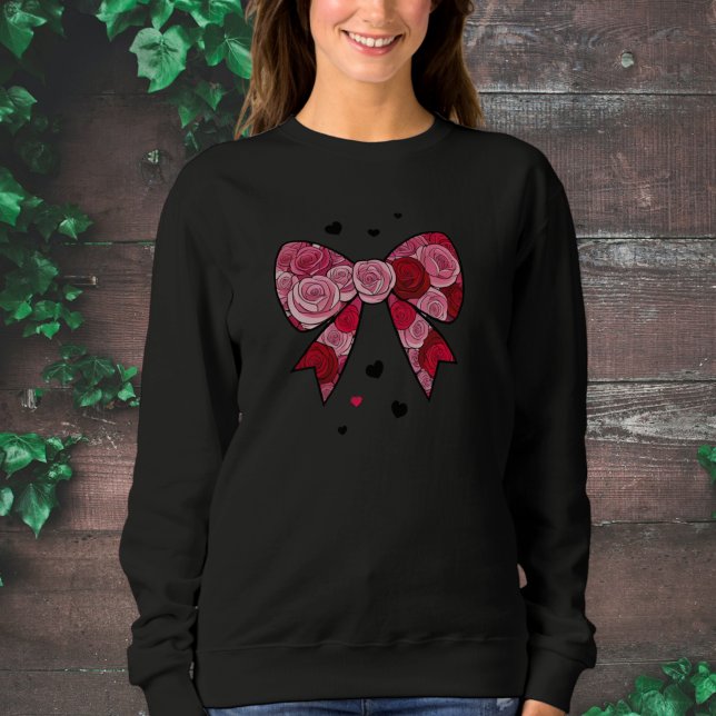 Moletom Elegant Black Sweatshirt with Red Bow Print  (Criador carregado)