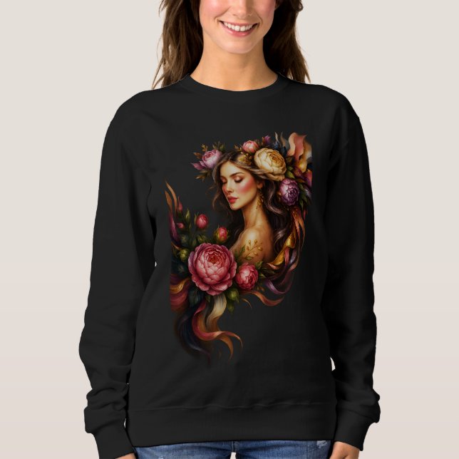 Moletom Elegant Floral Goddess Artwork (Frente)