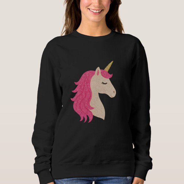 Moletom Elegant Glitter Unicorn with Sparkle Style (Frente)