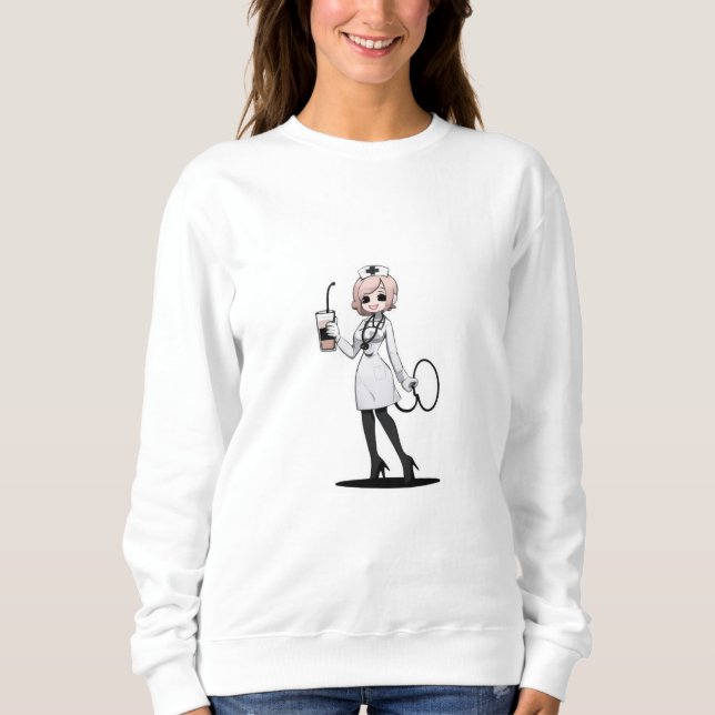 Moletom Elegant Nurse Coffee Sweatshirt (Frente)