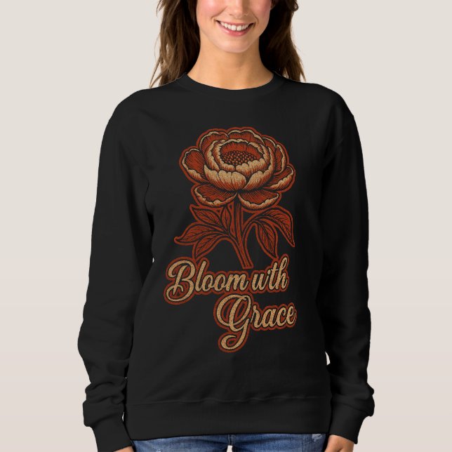 Moletom Elegant Peony "Bloom with Grace" Floral Women's (Frente)