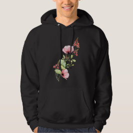 Moletom Elegante Arte de Buquê Floral Rosa em Aquarela