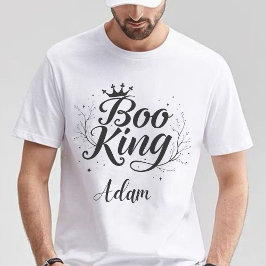 Moletom Elegante "Boo King" Nome Halloween Black and White