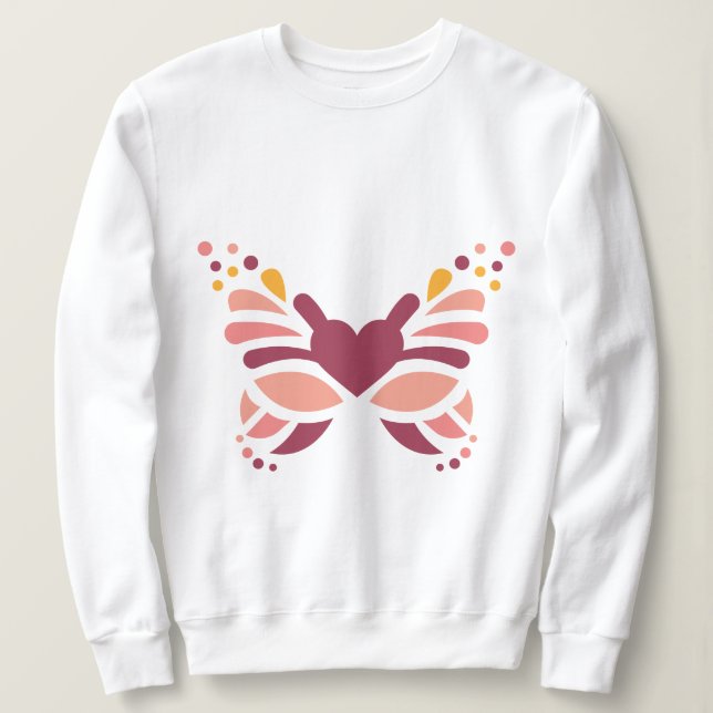 Moletom Elegante Borboleta Pastel Boho Feminino (Frente do Design)