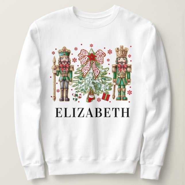 Moletom Elegante Chinoiserie Nutcracker Vibes de Natal (Frente do Design)