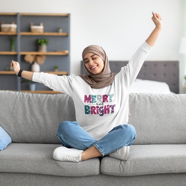 Moletom Elegante Feliz de Natal brilhante e Bright Engraça (Criador carregado)