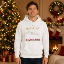 Elegante Feliz Natal Papai Noel Trenó Masculino Br