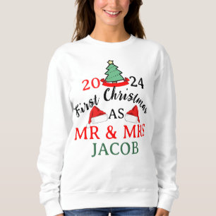 Moletom Elegante Nosso Primeiro Natal como Sr. e Sra. Casa