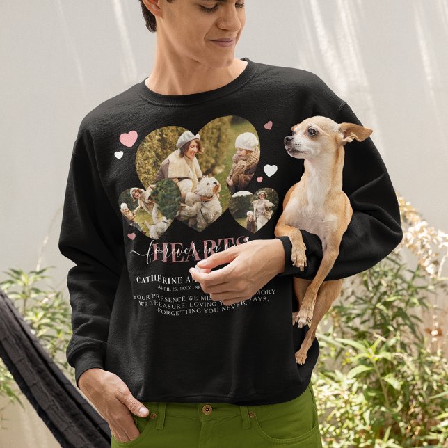 Moletom Elegante Simpatia Cita Foto Coração Memorial (Criador carregado)