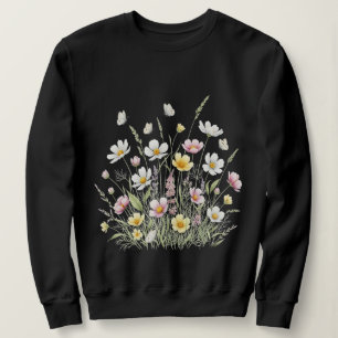 Moletom Elegante Watercolor Flores e Borboletas