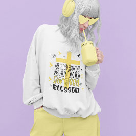 Moletom Elenco de fé cristã abençoada, amarelo