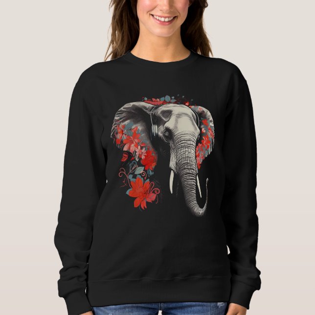 Moletom Elephant Flowers Music Animal Elephant (Frente)