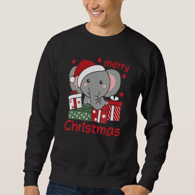 Moletom Elephant Merry Christmas Winter Elephant Christmas (Frente)