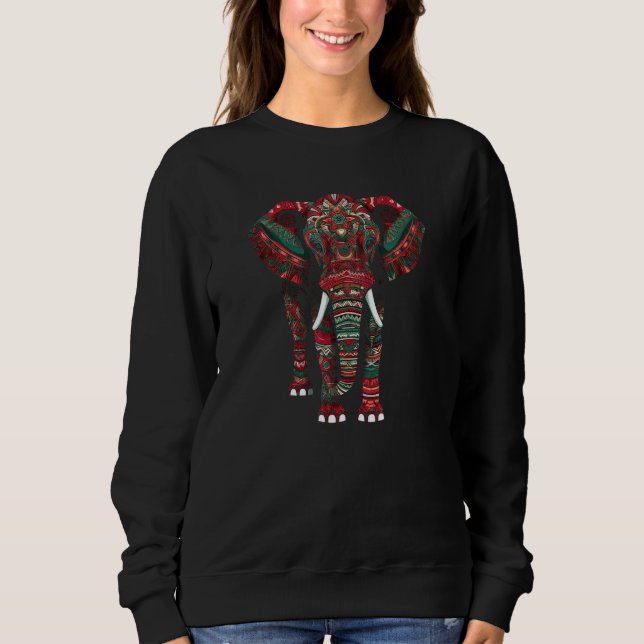 Moletom Elephant Tribal  Indian Elephant Mandala Tribal Ar (Frente)