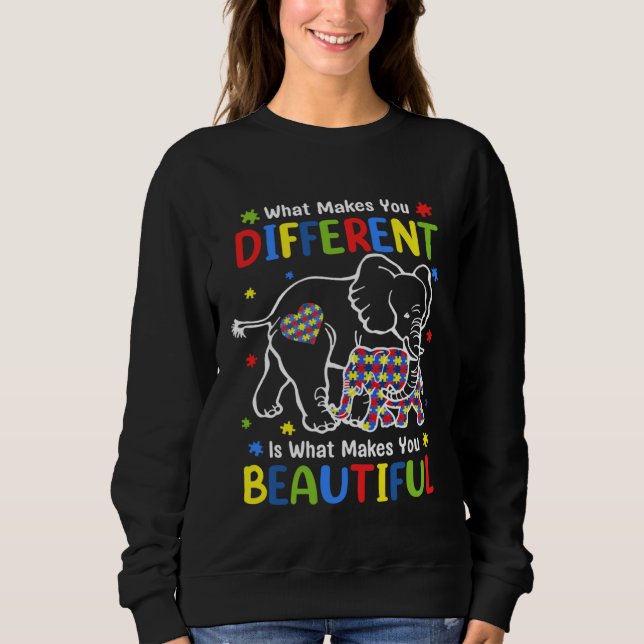 Moletom Elephant What Makes You Different Autism Awareness (Frente)