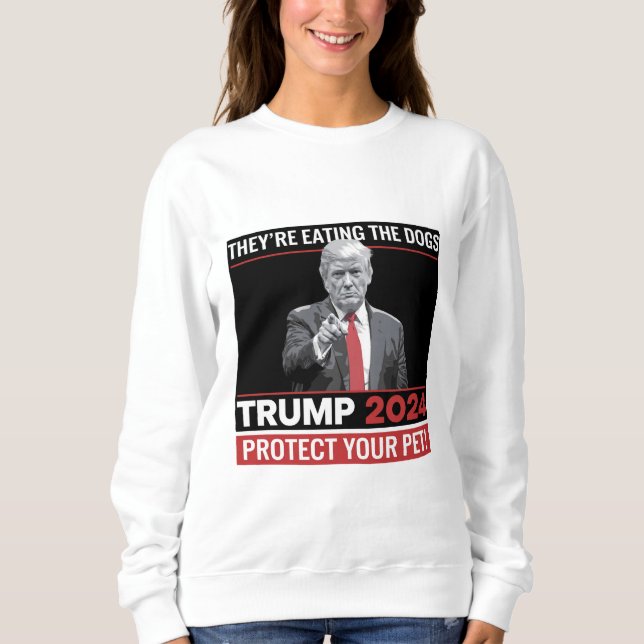 Moletom Eles Estão Comendo Os Cães Debate Trump 2024  (Frente)