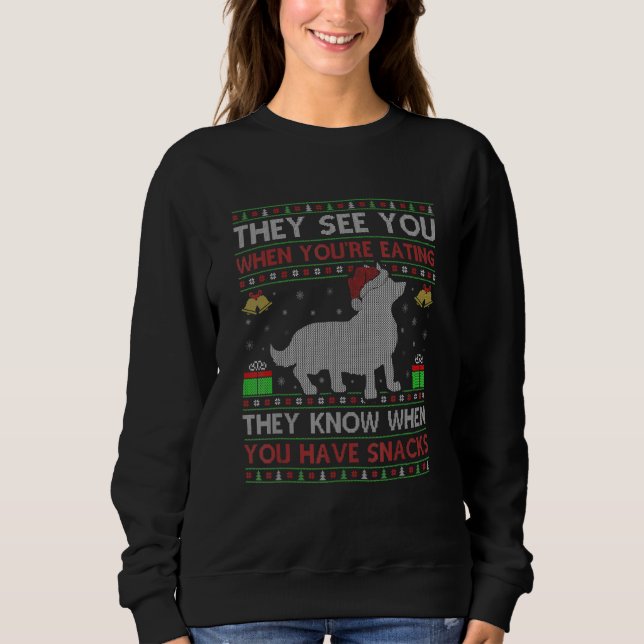 Moletom Eles veem que você está comendo Xmas iluminando Co (Frente)