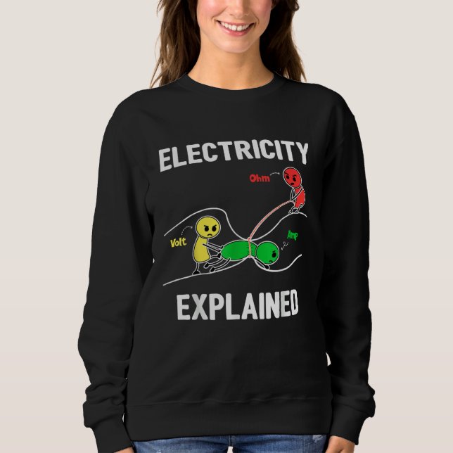 Moletom Eletricidade Explicada Ohm Volt Ampere Eletricista (Frente)
