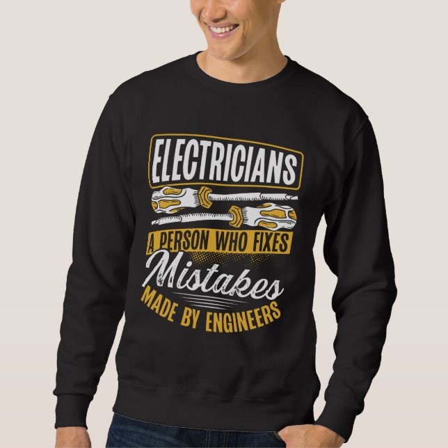 Moletom Eletricista Uma Pessoa Que Corrige Erros Feitos Po (Frente)