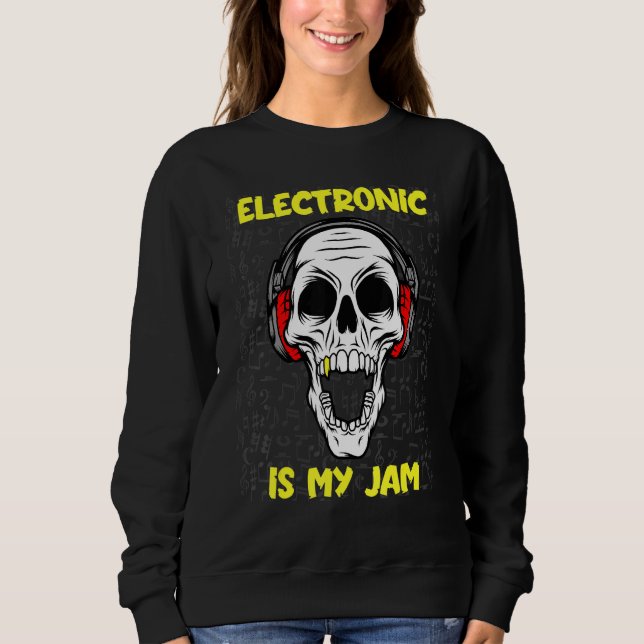Moletom Eletrônico É Meu Emperramento - Caveira E Fones de (Frente)