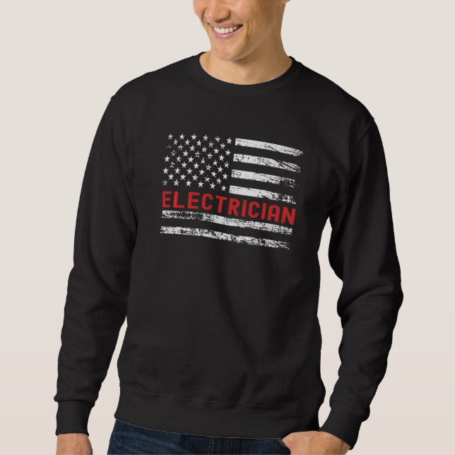 Moletom Eletronico EUA Flag Profissão Retrô Cargo (Frente)