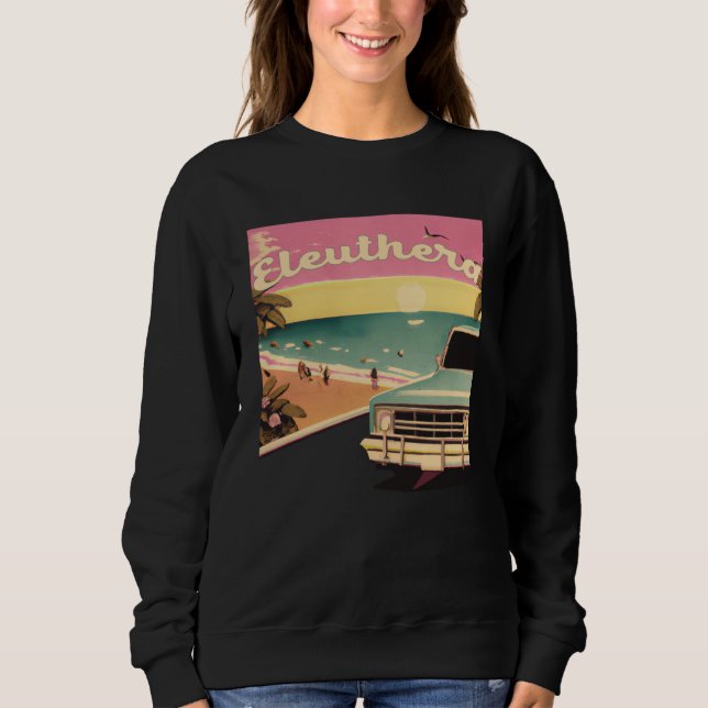 Moletom Eleuthera Retro Beach Vacation Souvenir Eleuthera  (Frente)