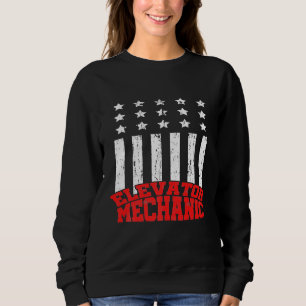 Moletom Elevator Mechanical Maintenance Life USA Flag Tech